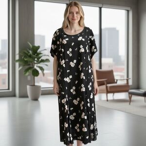 NWT! Torrid Black dress with white florals size 1X